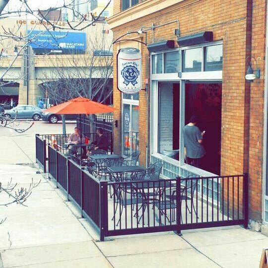 Grandville Ave exterior with blue Tin Can logo.